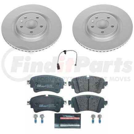 ESK8043 by POWERSTOP BRAKES - Genuine Geomet® Coated Rotors, ECE-R90 Disc Brake Pad Set + Hardware Kit