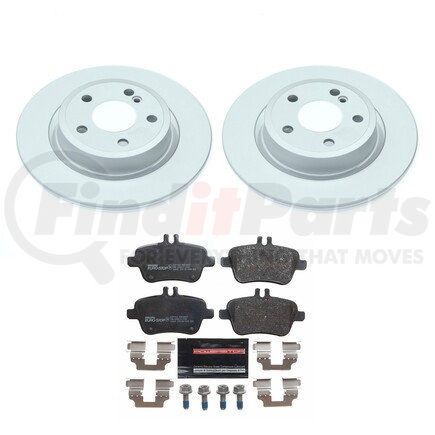 ESK7377 by POWERSTOP BRAKES - Genuine Geomet® Coated Rotors, ECE-R90 Disc Brake Pad Set + Hardware Kit