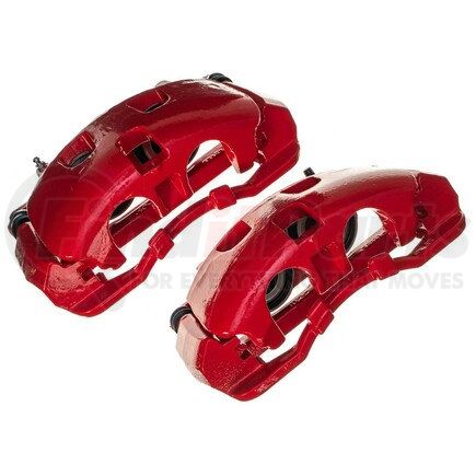 S5486 by POWERSTOP BRAKES - Red Powder Coated Calipers