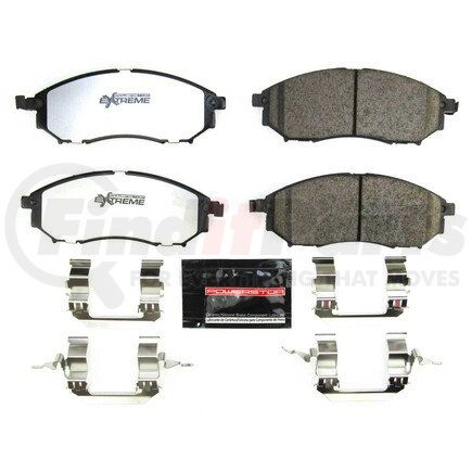 Z26-888B by POWERSTOP BRAKES - Z26 STREET PERFORMANCE CARBON-FIBER CERAMIC BRAKE PADS W/ HARDWARE