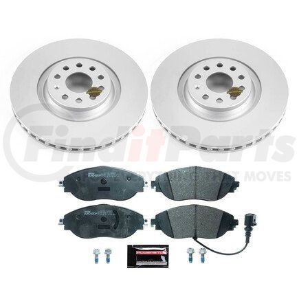 ESK7175 by POWERSTOP BRAKES - Genuine Geomet® Coated Rotors, ECE-R90 Disc Brake Pad Set + Hardware Kit