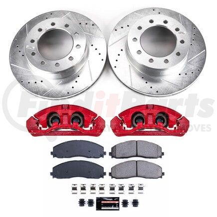 KC8029 by POWERSTOP BRAKES - Z23 Daily Driver Carbon-Fiber Ceramic Pads Drilled & Slotted Rotor & Caliper Kit