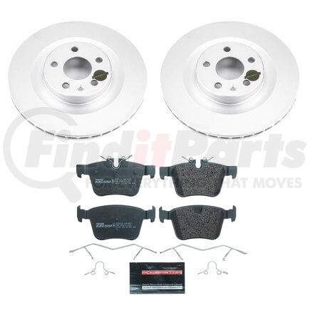 ESK7757 by POWERSTOP BRAKES - Genuine Geomet® Coated Rotors, ECE-R90 Disc Brake Pad Set + Hardware Kit