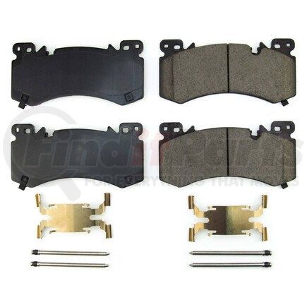 17-2407 by POWERSTOP BRAKES - Disc Brake Pad Set - Performance Grade, Slotted, Chamfered Edges, Scorched Friction Surface