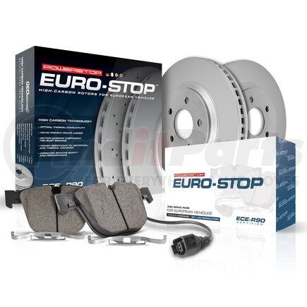 ESK4746 by POWERSTOP BRAKES - Disc Brake Kit - Rear, Geomet Coated, 12.990 in., ECE R90 Ceramic Pads