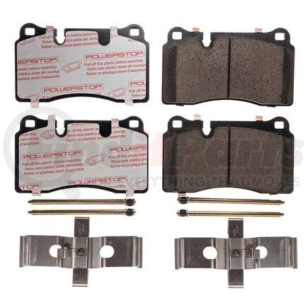 NXE-1165 by POWERSTOP BRAKES - Disc Brake Pad Set - Carbon Fiber Ceramic Pads with Hardware