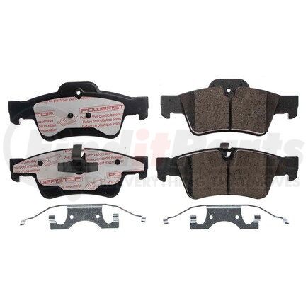 NXE-1122 by POWERSTOP BRAKES - Disc Brake Pad Set - Rear, Carbon Fiber Ceramic Pads with Hardware for 2006 - 2011 Mercedes ML350