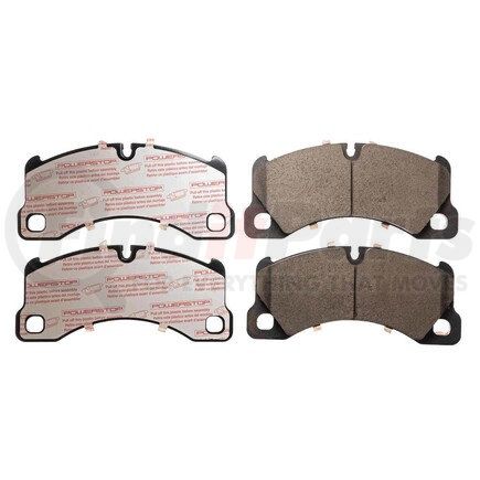 NXE-1349 by POWERSTOP BRAKES - Disc Brake Pad Set - Front, Carbon Fiber Ceramic Pads with Hardware for 2016 - 2019 Porsche Macan