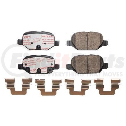 NXE-1569 by POWERSTOP BRAKES - Disc Brake Pad Set - Rear, Carbon Fiber Ceramic Pads with Hardware for 2012 - 2019 Fiat 500