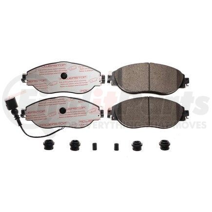 NXE-1633 by POWERSTOP BRAKES - Disc Brake Pad Set - Front, Carbon Fiber Ceramic Pads with Hardware for 2018 - 2021 Volkswagen Tiguan