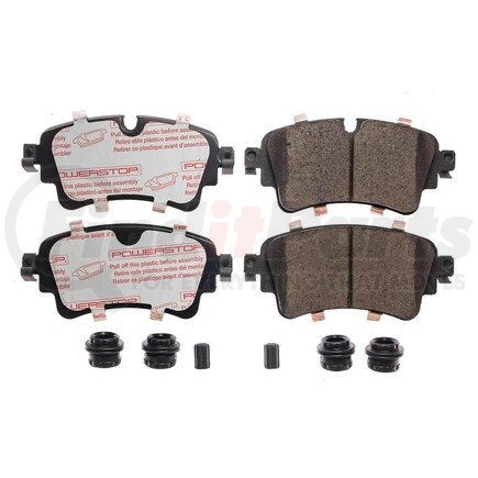 NXE-1898 by POWERSTOP BRAKES - Disc Brake Pad Set - Rear, Carbon Fiber Ceramic Pads with Hardware for 2018 - 2020 Audi S5