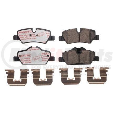 NXE-1800 by POWERSTOP BRAKES - Disc Brake Pad Set - Rear, Carbon Fiber Ceramic Pads with Hardware for 2015 - 2021 Mini Cooper