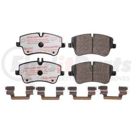 NXE-872 by POWERSTOP BRAKES - Disc Brake Pad Set - Front, Carbon Fiber Ceramic Pads with Hardware for 2002 - 2004 Mercedes C230