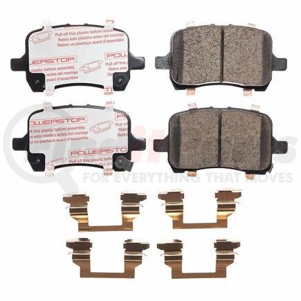 NXT-1028 by POWERSTOP BRAKES - Disc Brake Pad Set - Front, Carbon Fiber Ceramic Pads with Hardware for 2005 - 2010 Pontiac G6