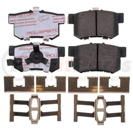 NXT-1086 by POWERSTOP BRAKES - Disc Brake Pad Set - Rear, Carbon Fiber Ceramic Pads with Hardware for 2005 - 2016 Honda CRV