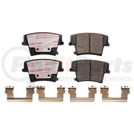 NXT-1057A by POWERSTOP BRAKES - Disc Brake Pad Set - Rear, Carbon Fiber Ceramic Pads with Hardware for 2006 - 2014 Dodge Charger