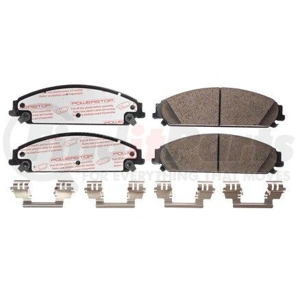 NXT-1058 by POWERSTOP BRAKES - Disc Brake Pad Set - Front, Carbon Fiber Ceramic Pads with Hardware for 2006 - 2020 Dodge Charger