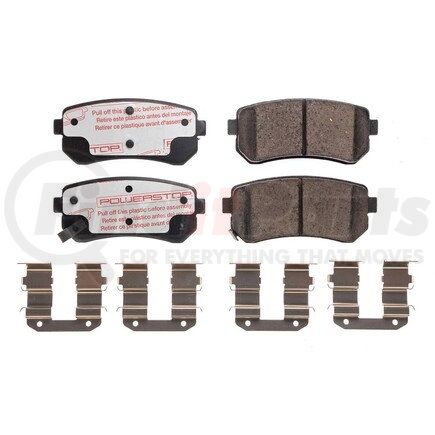 NXT-1157 by POWERSTOP BRAKES - Disc Brake Pad Set - Rear, Carbon Fiber Ceramic Pads with Hardware for 2010 - 2017 Hyundai Tucson