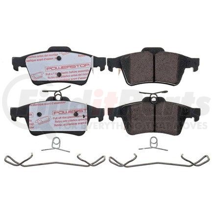 NXT-1095 by POWERSTOP BRAKES - Disc Brake Pad Set - Rear, Carbon Fiber Ceramic Pads with Hardware for 2010 - 2016 Jaguar XJ