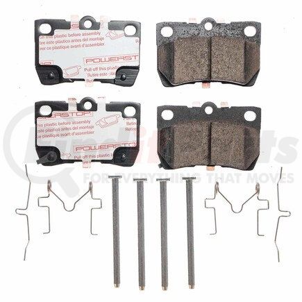 NXT-1113 by POWERSTOP BRAKES - Disc Brake Pad Set - Rear, Carbon Fiber Ceramic Pads with Hardware for 2006 - 2013 Lexus IS250