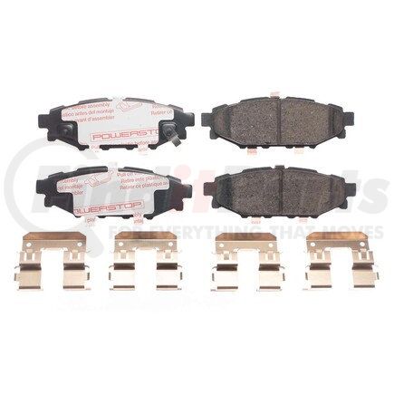 NXT-1114 by POWERSTOP BRAKES - Disc Brake Pad Set - Rear, Carbon Fiber Ceramic Pads with Hardware for 2009 - 2018 Subaru Forester