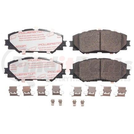 NXT-1210 by POWERSTOP BRAKES - Disc Brake Pad Set - Front, Carbon Fiber Ceramic Pads with Hardware for 2009-2019 Toyota Corolla