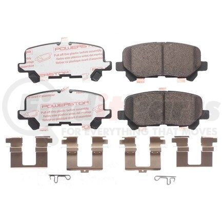 NXT-1281 by POWERSTOP BRAKES - Disc Brake Pad Set - Rear, Carbon Fiber Ceramic Pads with Hardware for 2011-2017 Honda Odyssey