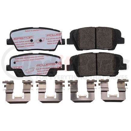 NXT-1284 by POWERSTOP BRAKES - Disc Brake Pad Set - Rear, Carbon Fiber Ceramic Pads with Hardware for 2015-2020 Kia Sorento