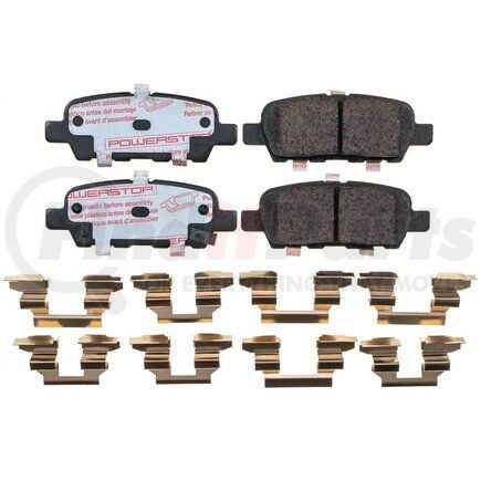 NXT-1288 by POWERSTOP BRAKES - Disc Brake Pad Set - Rear, Carbon Fiber Ceramic Pads with Hardware for 2006-2008 Infiniti G35