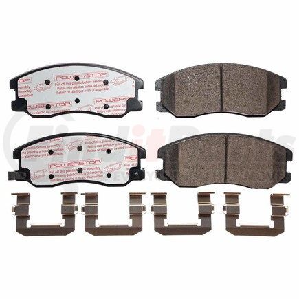 NXT-1264 by POWERSTOP BRAKES - Disc Brake Pad Set - Front, Carbon Fiber Ceramic Pads with Hardware for 2007-2009 Suzuki XL7