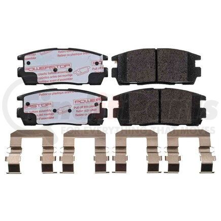 NXT-1275 by POWERSTOP BRAKES - Disc Brake Pad Set - Rear, Carbon Fiber Ceramic Pads with Hardware for 2007-2017 Chevrolet Equinox