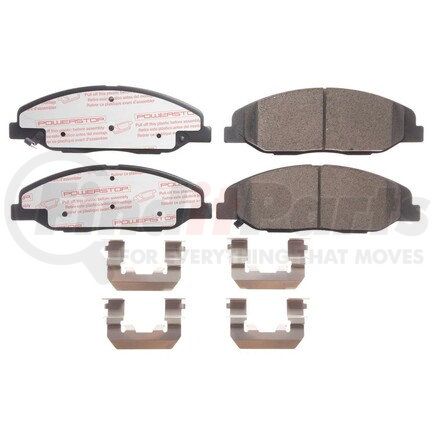 NXT-1332 by POWERSTOP BRAKES - Disc Brake Pad Set - Front, Carbon Fiber Ceramic Pads with Hardware for 2008-2014 Cadillac CTS