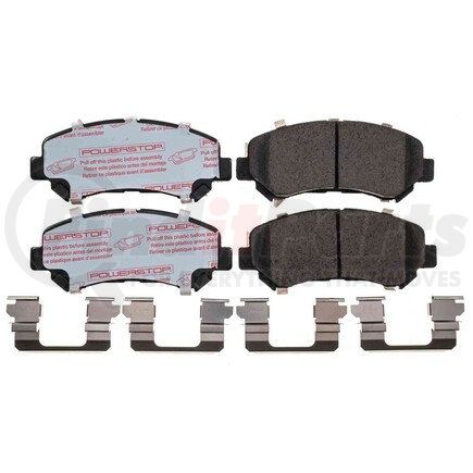 NXT-1338 by POWERSTOP BRAKES - Disc Brake Pad Set - Front, Carbon Fiber Ceramic Pads with Hardware for 2008-2013 Nissan Rogue