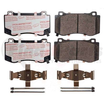 NXT-1298 by POWERSTOP BRAKES - Disc Brake Pad Set - Front, Carbon Fiber Ceramic Pads with Hardware for 2008-2020 Dodge Challenger