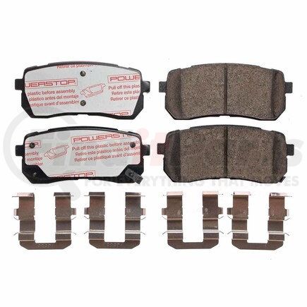 NXT-1302 by POWERSTOP BRAKES - Disc Brake Pad Set - Rear, Carbon Fiber Ceramic Pads with Hardware for 2007-2012 Hyundai Veracruz