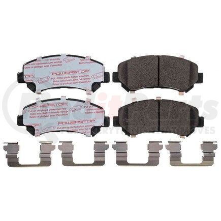 NXT-1374 by POWERSTOP BRAKES - Disc Brake Pad Set - Front, Carbon Fiber Ceramic Pads with Hardware for 2014-2017 Nissan Juke