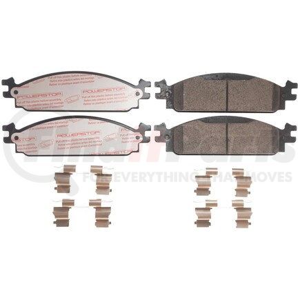 NXT-1376 by POWERSTOP BRAKES - Disc Brake Pad Set - Front, Carbon Fiber Ceramic Pads with Hardware for 2009-2011 Ford Flex