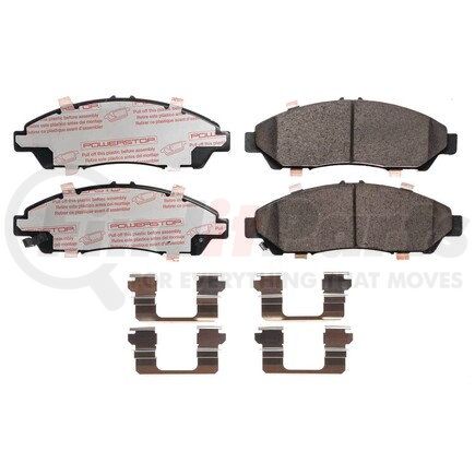 NXT-1378 by POWERSTOP BRAKES - Disc Brake Pad Set - Front, Carbon Fiber Ceramic Pads with Hardware for 2009-2015 Honda Pilot