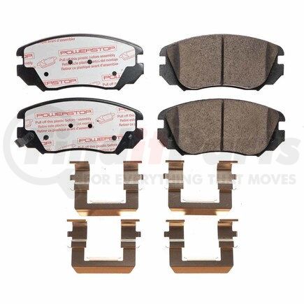 NXT-1421 by POWERSTOP BRAKES - Disc Brake Pad Set - Front, Carbon Fiber Ceramic Pads with Hardware for 2010-2017 Chevrolet Equinox
