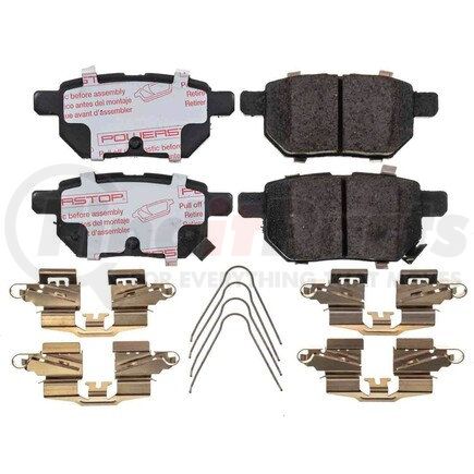 NXT-1423 by POWERSTOP BRAKES - Disc Brake Pad Set - Rear, Carbon Fiber Ceramic Pads with Hardware for 2011-2017 Lexus CT200h