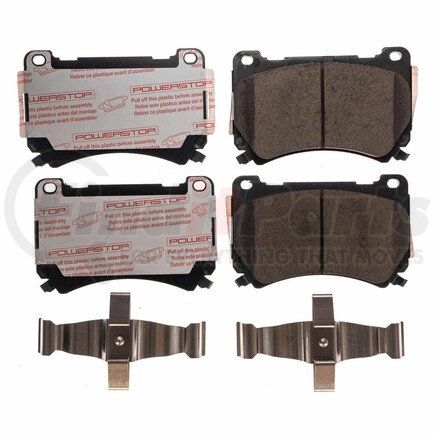 NXT-1396 by POWERSTOP BRAKES - Disc Brake Pad Set - Front, Carbon Fiber Ceramic Pads with Hardware for 2009-2014 Hyundai Genesis