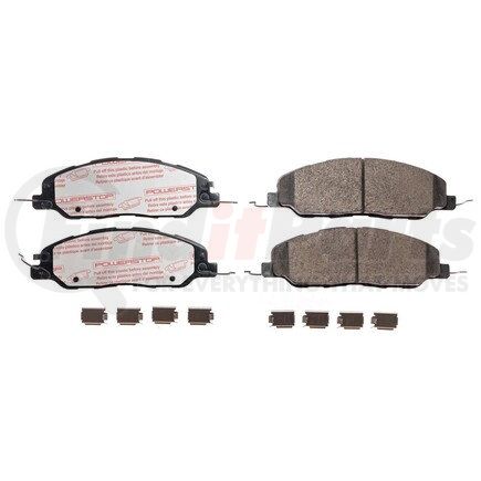 NXT-1463 by POWERSTOP BRAKES - Disc Brake Pad Set - Front, Carbon Fiber Ceramic Pads with Hardware for 2011-2014 Ford Mustang