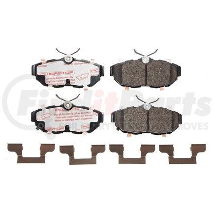 NXT-1465 by POWERSTOP BRAKES - Disc Brake Pad Set - Rear, Carbon Fiber Ceramic Pads with Hardware for 2011-2014 Ford Mustang