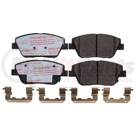 NXT-1444 by POWERSTOP BRAKES - Disc Brake Pad Set - Front, Carbon Fiber Ceramic Pads with Hardware for 2011-2016 Kia Optima