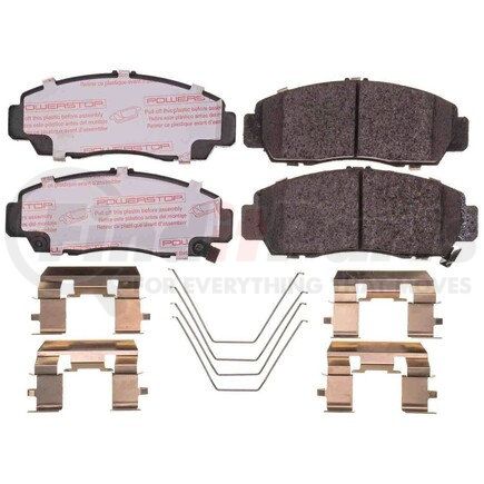 NXT-1506 by POWERSTOP BRAKES - Disc Brake Pad Set - Front, Carbon Fiber Ceramic Pads with Hardware for 2011-2014 Acura TSX