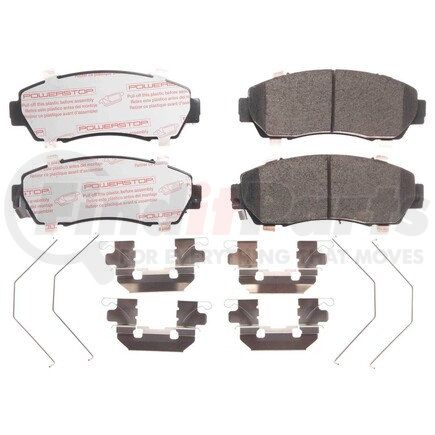 NXT-1521 by POWERSTOP BRAKES - Disc Brake Pad Set - Front, Carbon Fiber Ceramic Pads with Hardware for 2016-2019 Subaru Legacy