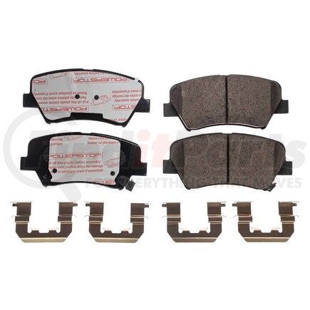 NXT-1543 by POWERSTOP BRAKES - Disc Brake Pad Set - Front, Carbon Fiber Ceramic Pads with Hardware for 2011-2016 Hyundai Elantra