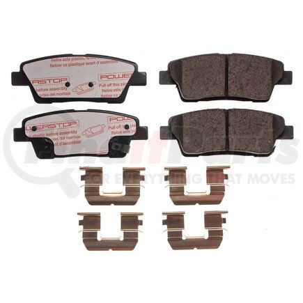 NXT-1551 by POWERSTOP BRAKES - Disc Brake Pad Set - Rear, Carbon Fiber Ceramic Pads with Hardware for 2010-2016 Hyundai Genesis