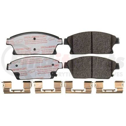 NXT-1467 by POWERSTOP BRAKES - Disc Brake Pad Set - Front, Carbon Fiber Ceramic Pads with Hardware for 2013-2017 Buick Encore