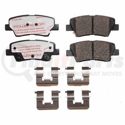 NXT-1594 by POWERSTOP BRAKES - Disc Brake Pad Set - Rear, Carbon Fiber Ceramic Pads with Hardware for 2013-2020 Hyundai Elantra GT